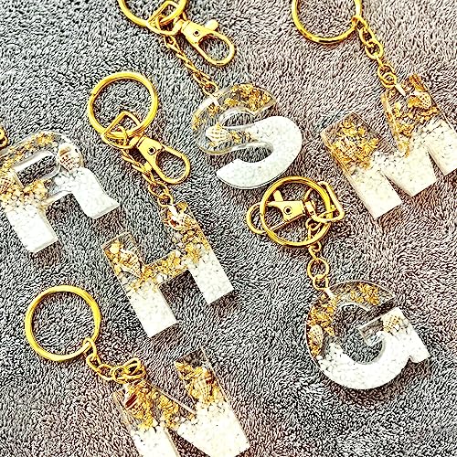 Image of Resin Letter Keychain A to Z | Personalized alphabet keychain | Resin letter Keychain for Girl Women, Men, Car, Bike, Handbag, Purse | Initial Letter Tassel charm keychain
