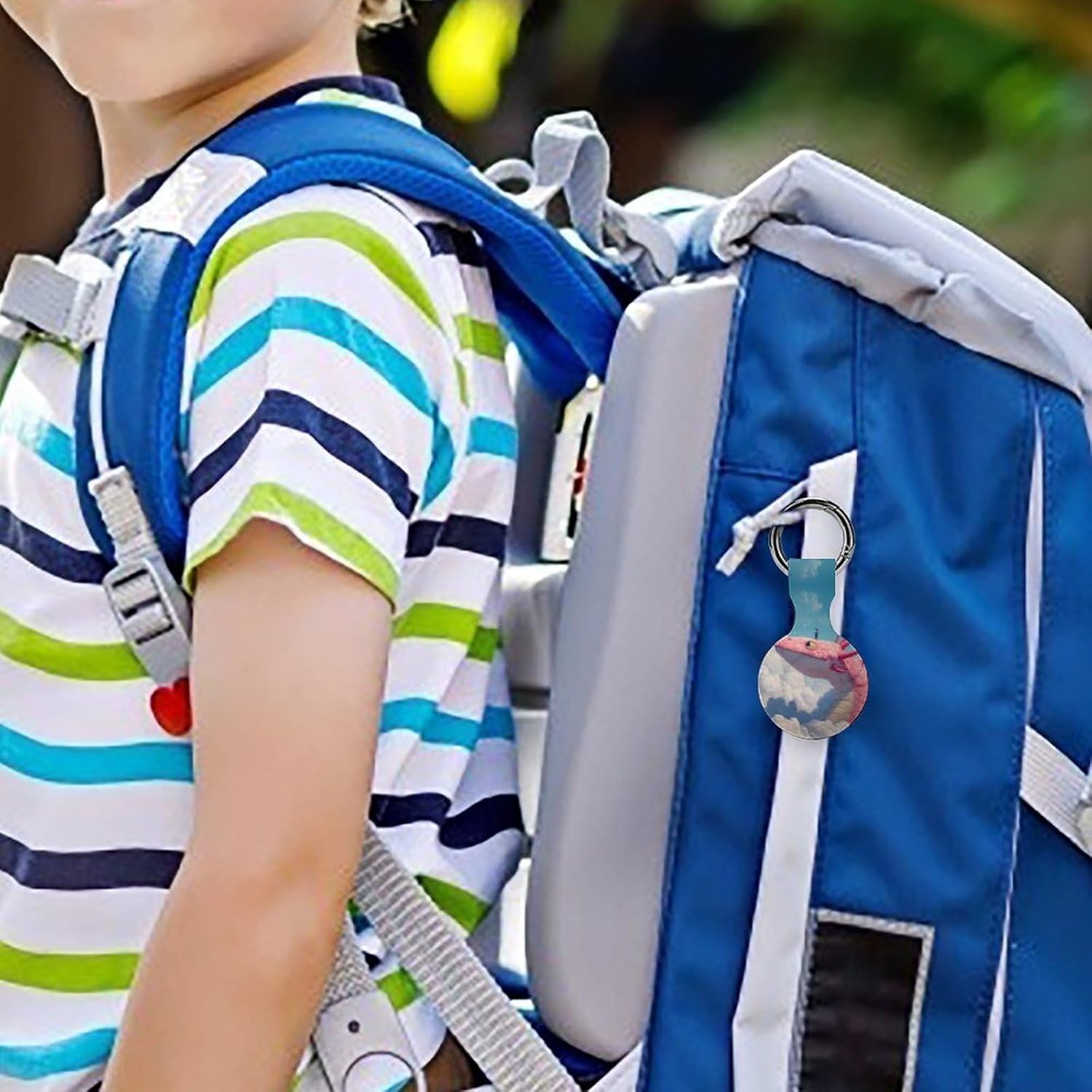 Strange Dragon Fantasy Axolotl Case Compatible with AirTag Holder Cover with Keychain Ring for Bags Luggages