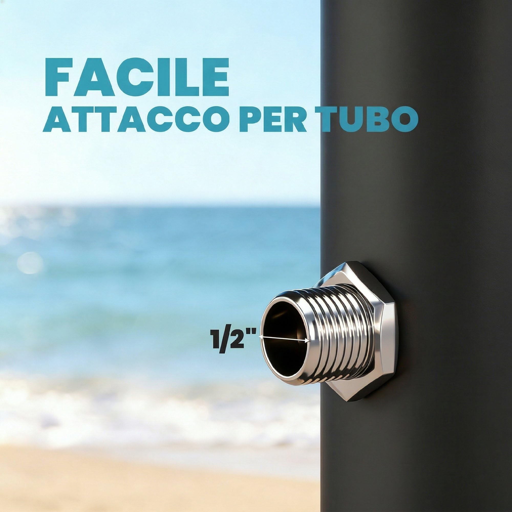 Outsunny Doccia Solare da Giardino 20L con Protezione Antigelo Nero | 2 Soffioni a Pioggia, Rubinetto per Piedi, Acqua Calda max. 60°C, per Piscina Campeggio, Senza Elettricità