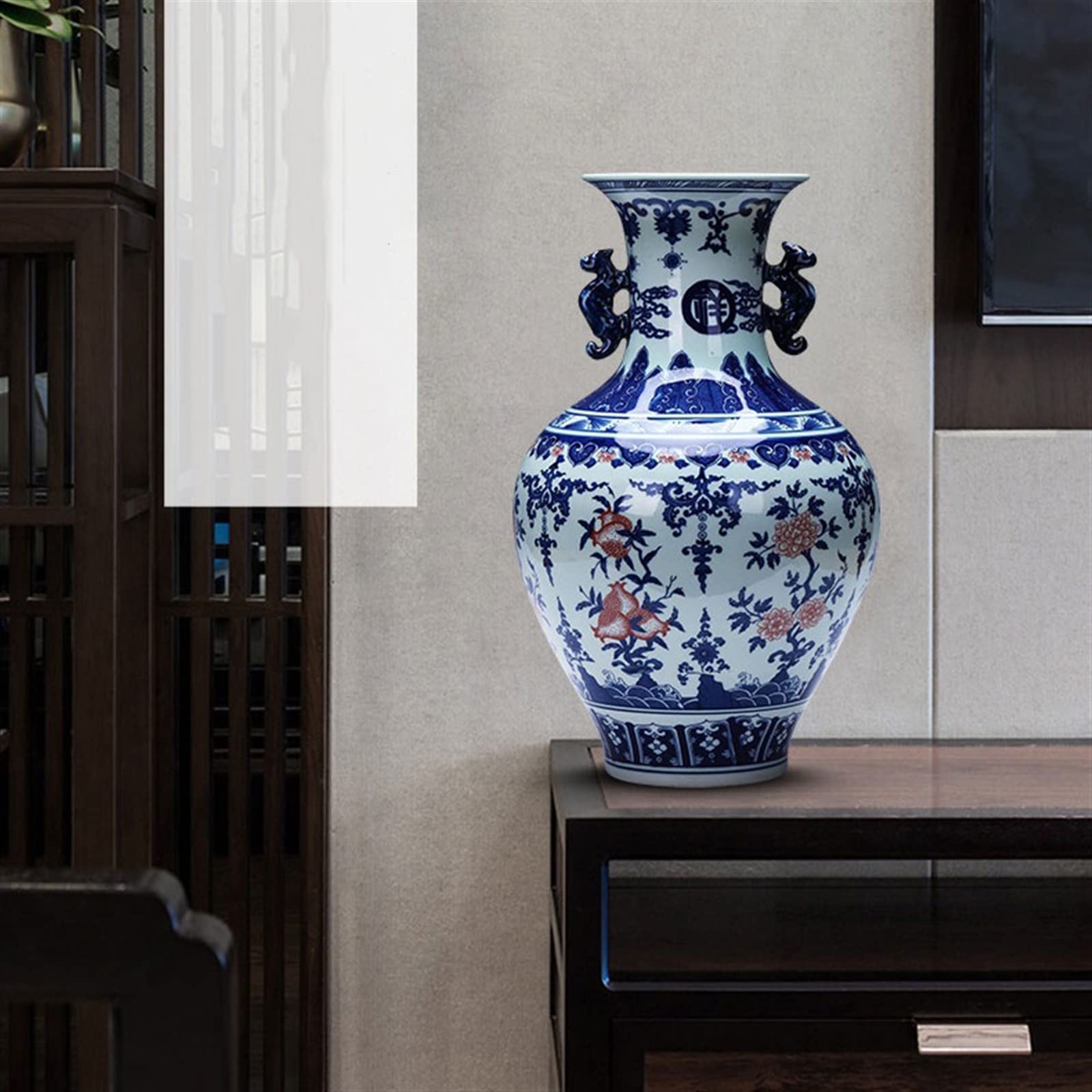 Wazon Chińskie niebiesko-białe ozdoby porcelanowe Antyczne dekoracje wnętrz Rękodzieło Wykwintny wazon Wazony na Kwiaty