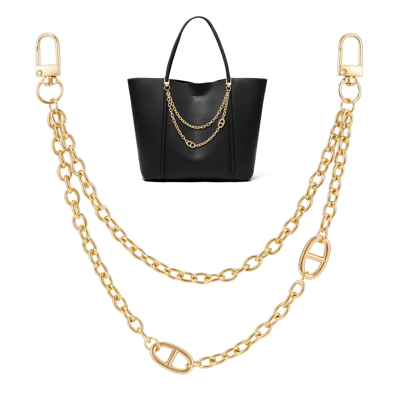 DEVPSISR 1Pcs Gold Purse Chain Charms for Handbags Wallet Crossbody Bag Strap Extender Chain Women Bag Decoration Accessories(Style1(1PCS)-Gold)-picture-37