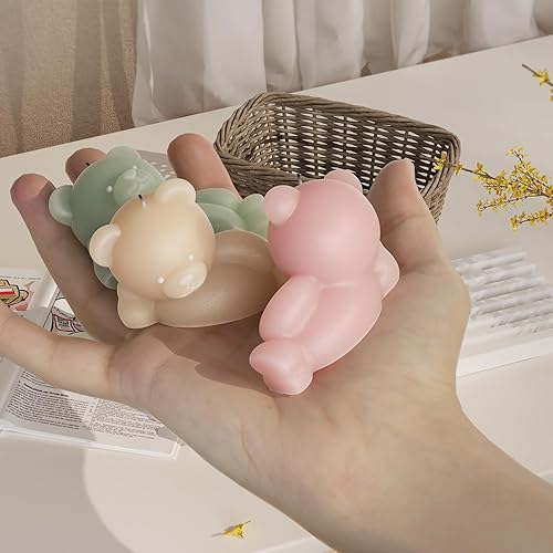 Miniatura 2 de Paquete de 2 moldes de silicona de oso para velas, molde de resina de oso, molde de jabón de oso, molde de silicona para resina de conejo, molde de