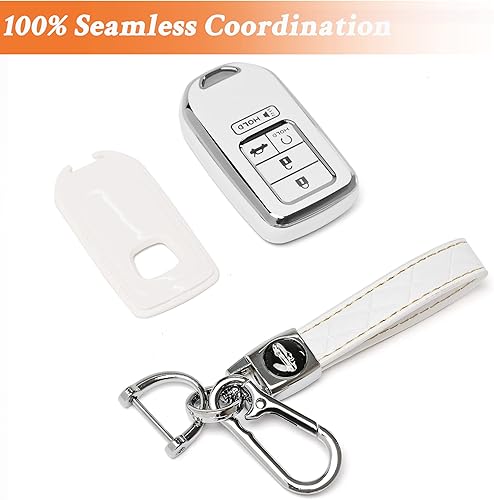 Miniatura 6 de Funda para llavero Honda  Funda de TPU suave para llavero Honda Accord Civic CRV Pilot Odyssey Smart Key Fob Cover, Blanco