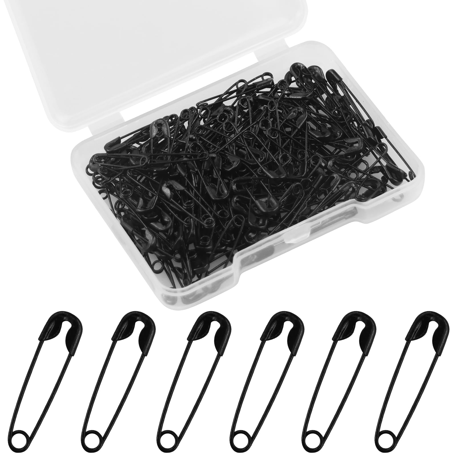 150 Pezzi 19mm Spille balia,Nero Spille Sicurezza,Piccole Spilla placcata in Nichel,Mini Crafts Cucito,Spille sicurezza,per Vestiti, Cucito, Creazione Gioielli
