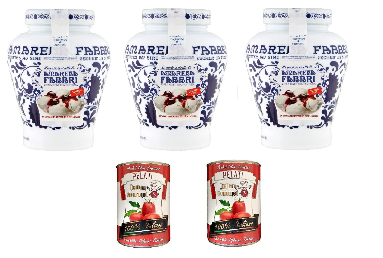 Amarena sciroppata Kirschen in Sirup Dessert Glas süßes Topping 1 x 600g | Frutta candita dolce-acidula, ideale per gelato, joghurt, torte, Eisbecher e pasticceria, Gesamtnettogewicht 800 g