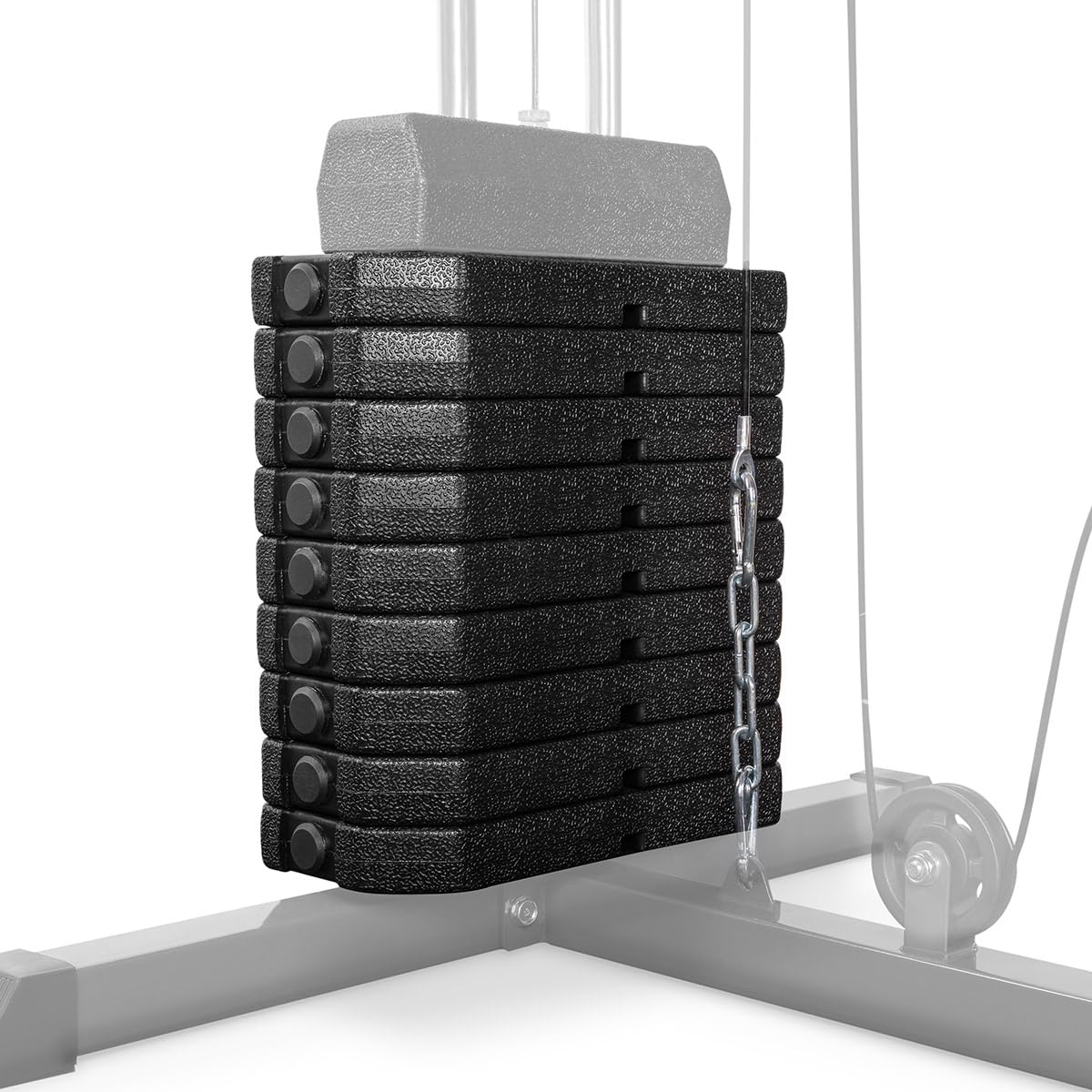 Pack 9 Pesas Rectangulares para Máquina Multifunción Musculación Interior de Cemento Prensado Recubrimiento de Plástico GYMDISK FITFIU Fitness