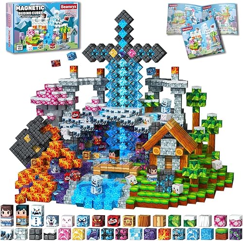 Miniatura 10 de 150 piezas Bloques magnéticos Casa y Árboles, Juegos de juguetes magnéticos para niños de edad, Juguetes STEM para niños de 4 a 8 años