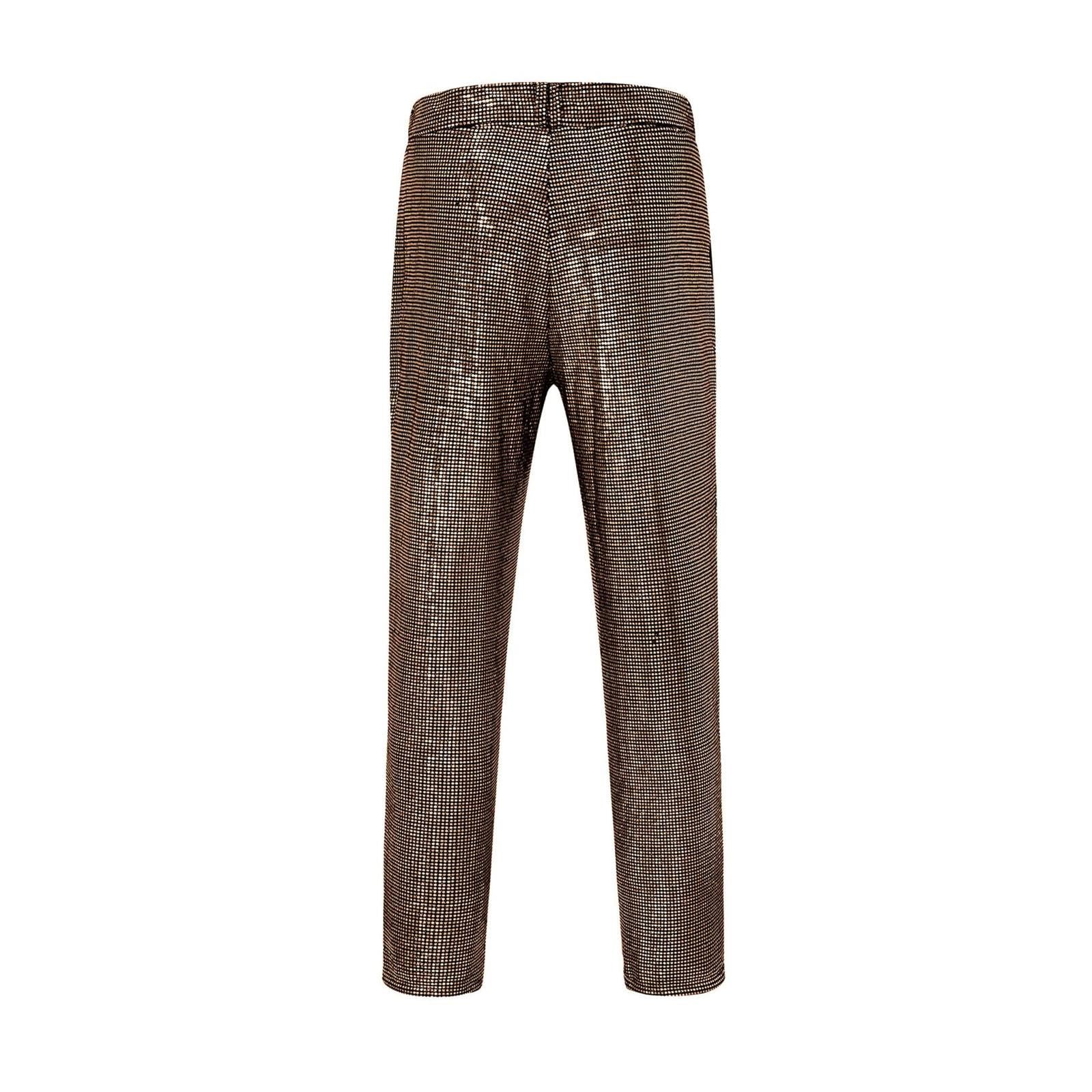 Glitzer Hose Schlaghose Damen 70er Weites Bein Tanzhose Metallic Hohe Taille Paillettenhose Stoffhose Elegant Silvester Outfit Hippie Goldene Disco Clubwear-Hose Glitzerhose Freizeithose
