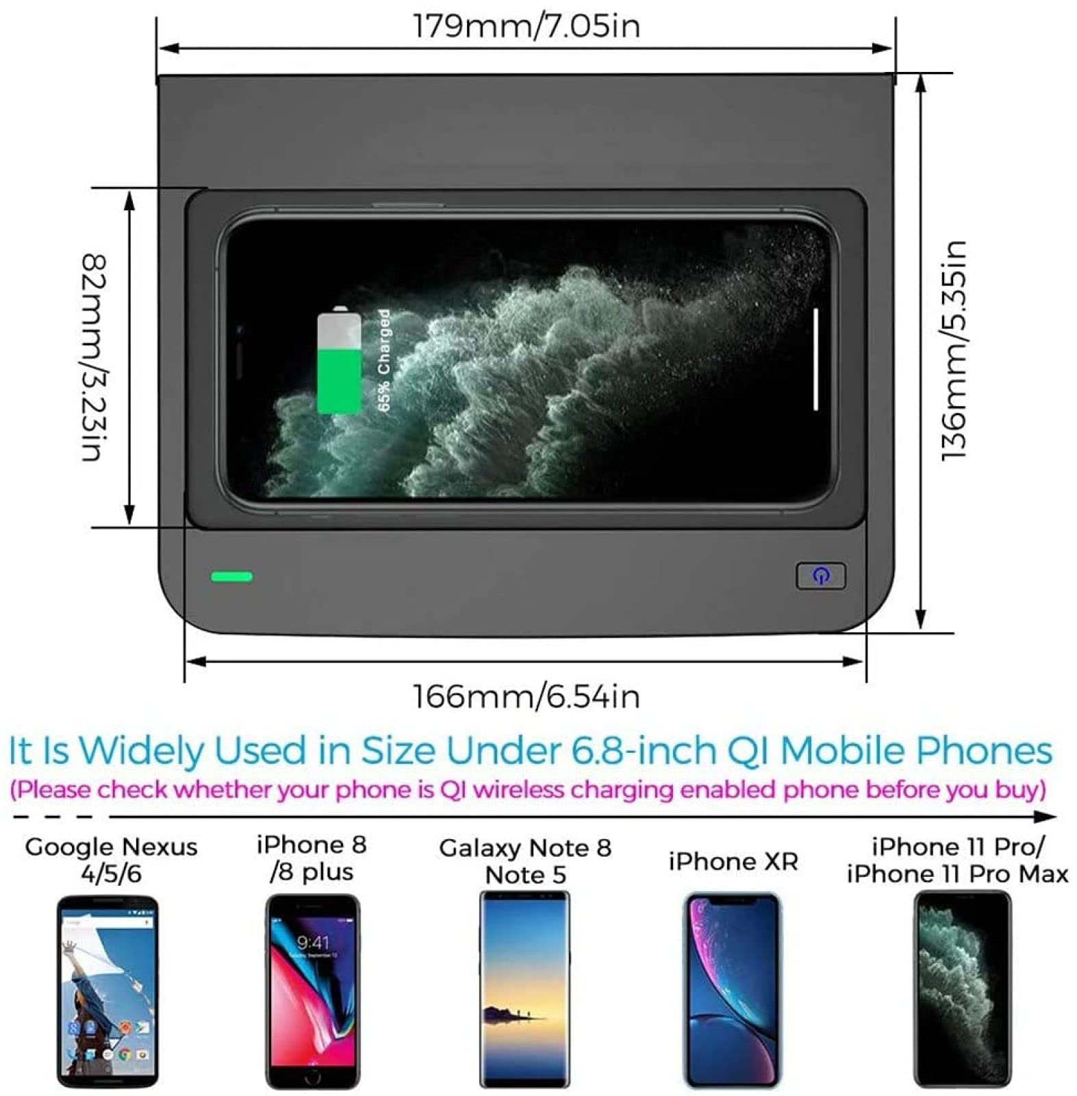 Bezprzewodowa ładowarka samochodowa, dla Q5 SQ5 2020-2018 Bezprzewodowa karta ładowania pojazdu, panel akcesoriów konsoli środkowej 10W Qi Quick Charge Pad Urządzenie do ładowania