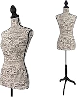 Vista 12 de Maniquí de costura para torso de vestido, cuerpo de maniquí femenino con base de trípode, altura ajustable de 58 a 67 pulgadas, forma de espuma