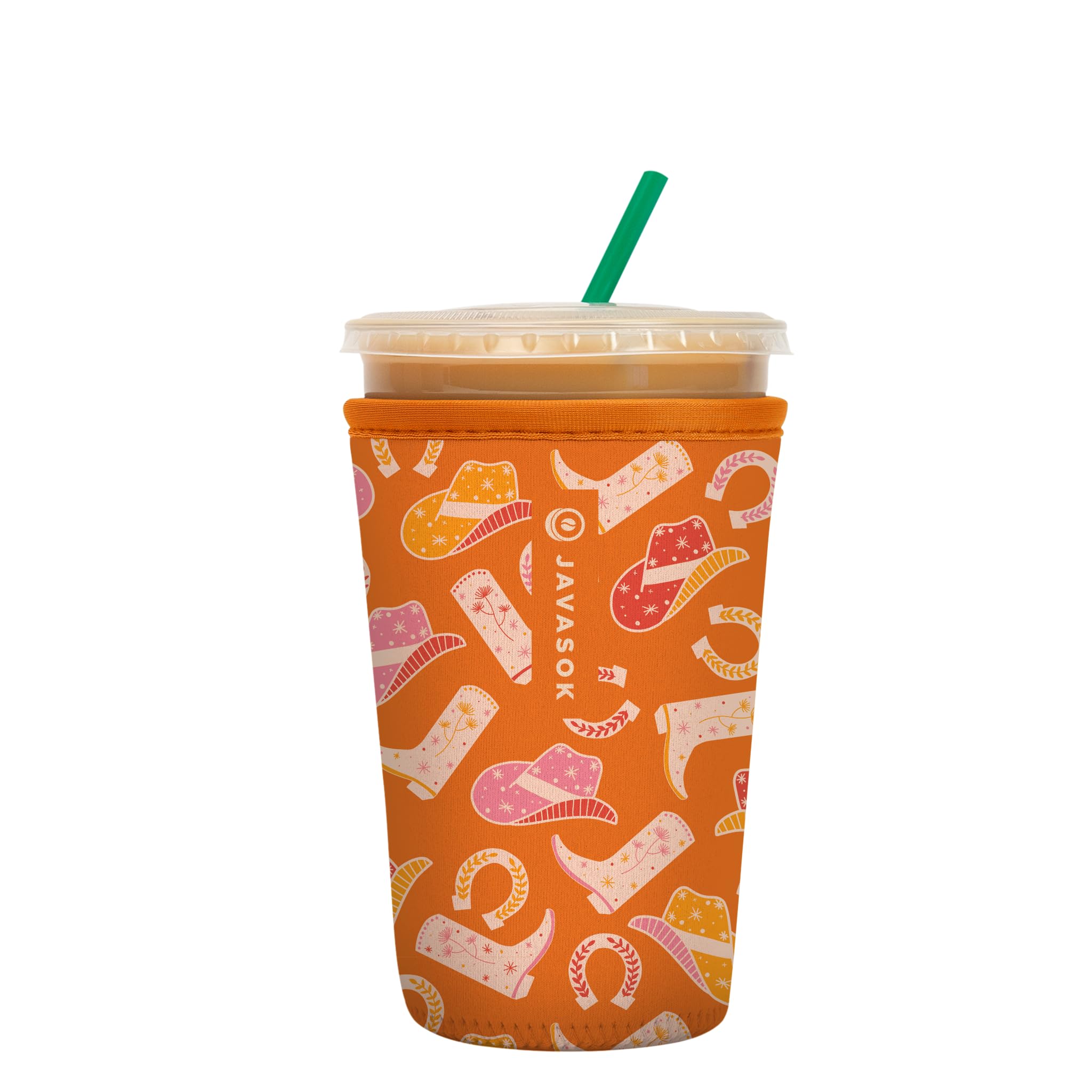 Sok It JavaSok Iced Coffee &amp; Cold Soda Insulated Neoprene Cup Sleeve (Cowgirl Couture, Medium: 22-28oz)