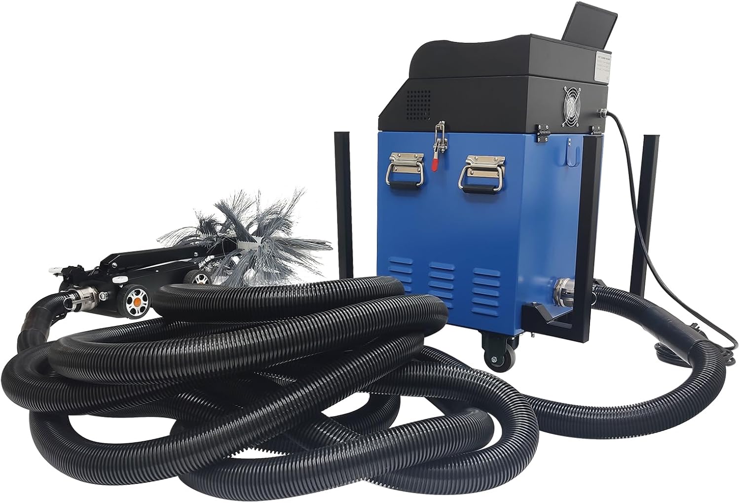 Air Duct Cleaning Robot 2800W with 10" LCD Monitor, Sweeping & Suction Combo for 9.84"-31.5" HVAC Ducts, Pipe Cleaning Machine w/ 1080P Dual Cameras & LED Lights, 110V/220V w/Transformer