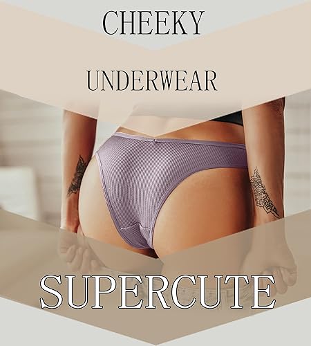 Miniatura 5 de FINETOO Ropa interior de algodón para mujer, sexy, elástica, de tiro bajo, hipster, suave, con cintura en V