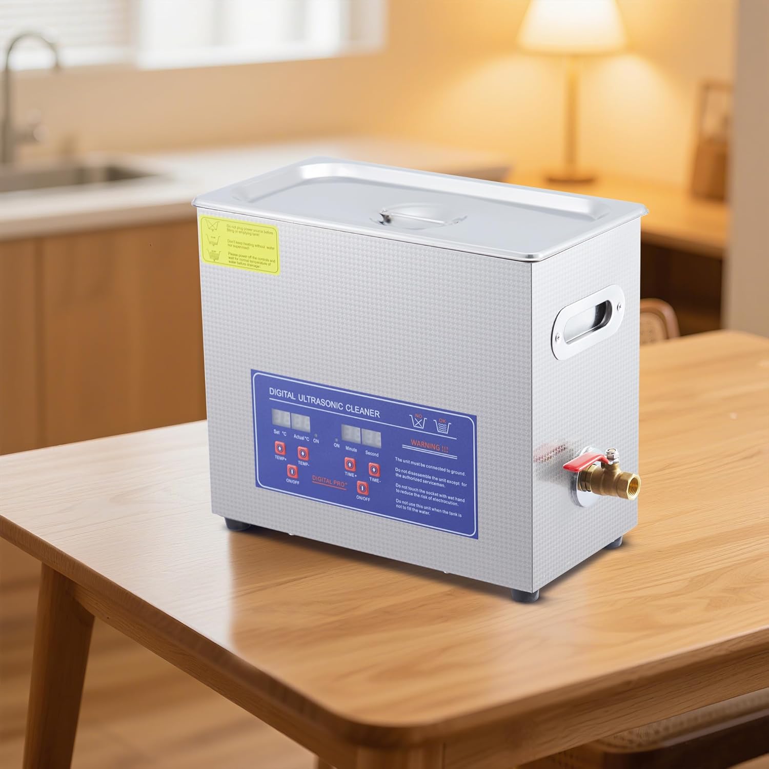 6.5L Commercial Ultrasonic Cleaner, 40kHz Professional Cleaning Machine with Digital Timer & Heater, 304 Stainless Steel Tank for Jewelry, Watches, Industrial Parts Mental Cleaning