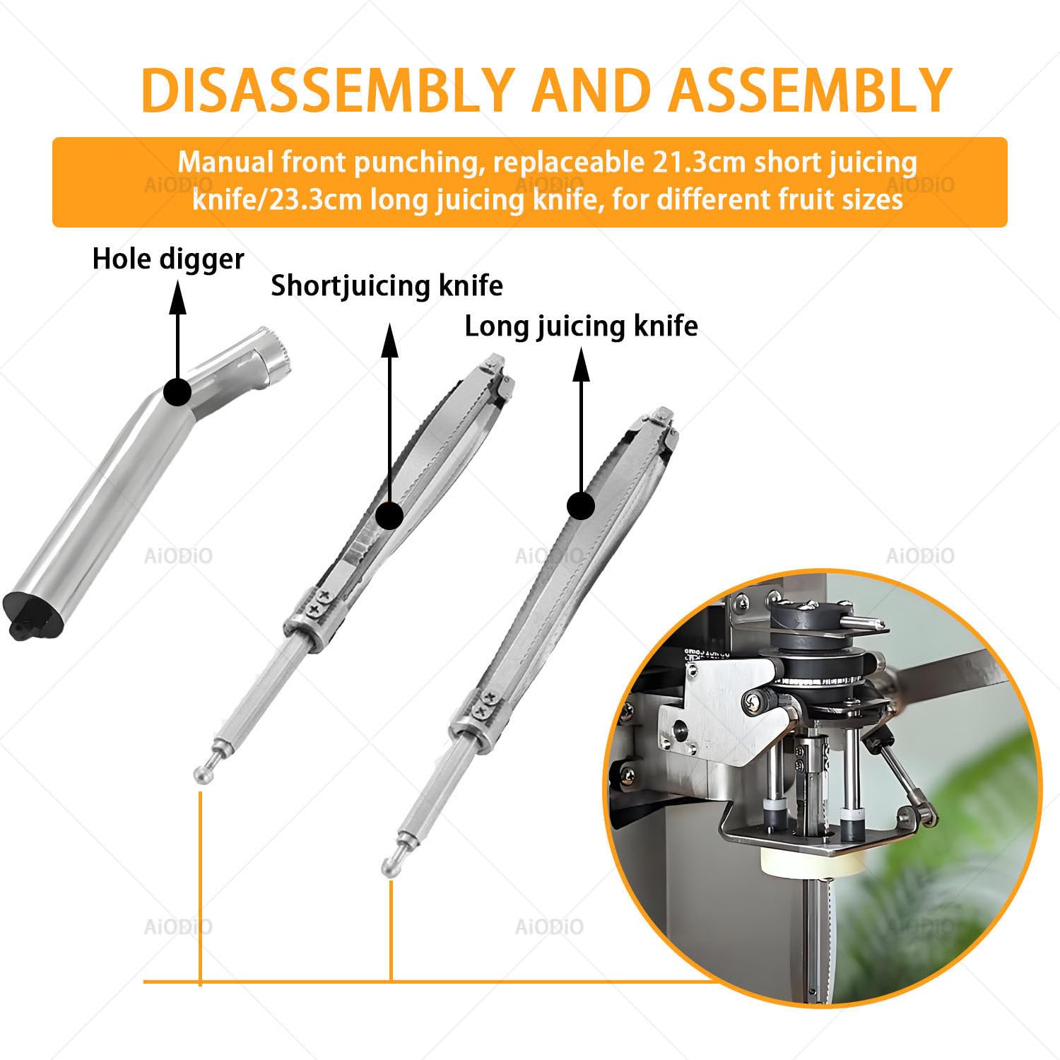 Exprimidor comercial de frutas, extractor de naranjas frescas, con 3 cabezales, extracción rápida en 3 segundos, fácil de limpiar, para zumo recién exprimido, acero inoxidable, para naranjas y kiwis.