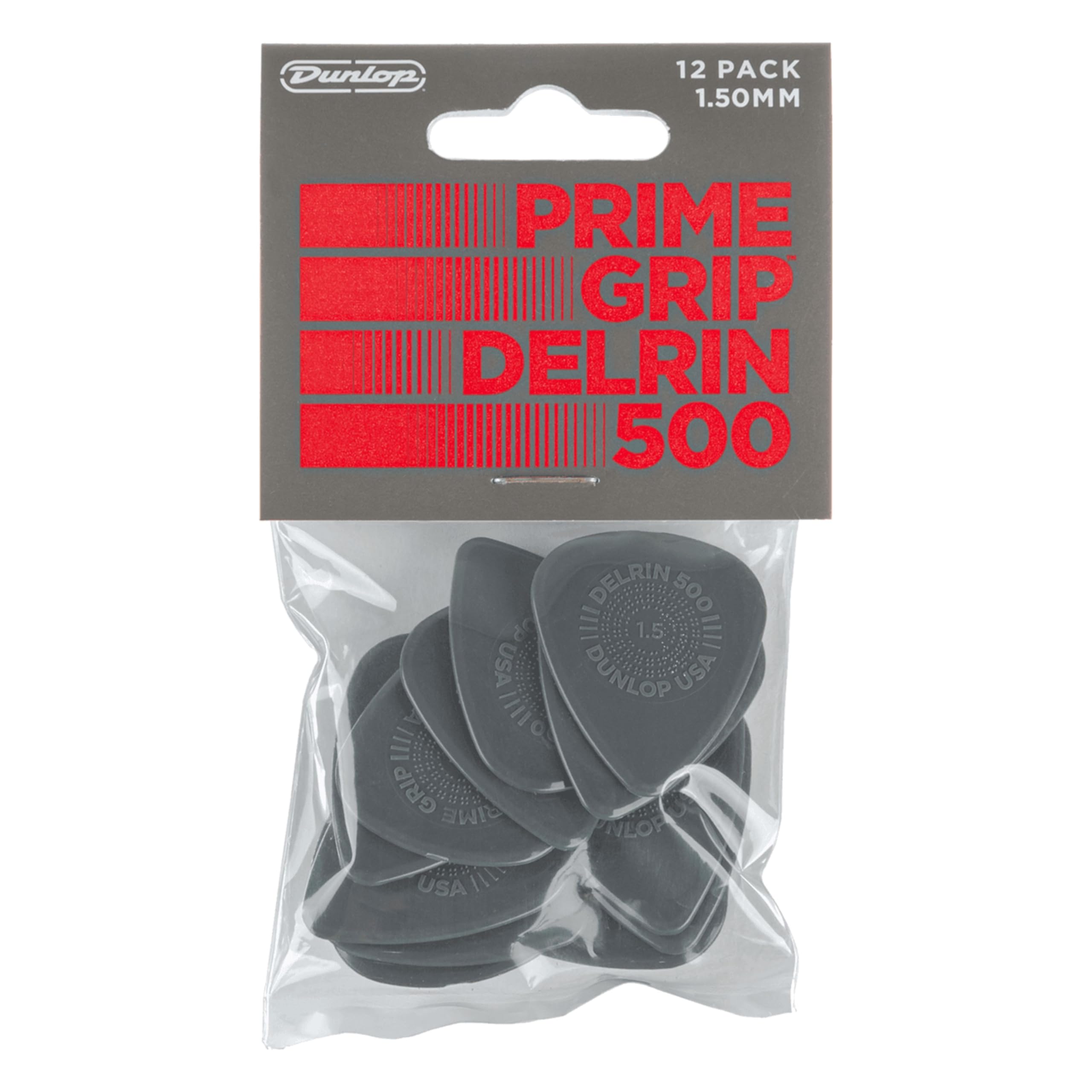 Jim Dunlop 450P150 Delrin Prime Guitar Picks Player Pack - 12 x 1.50mm Plectrums