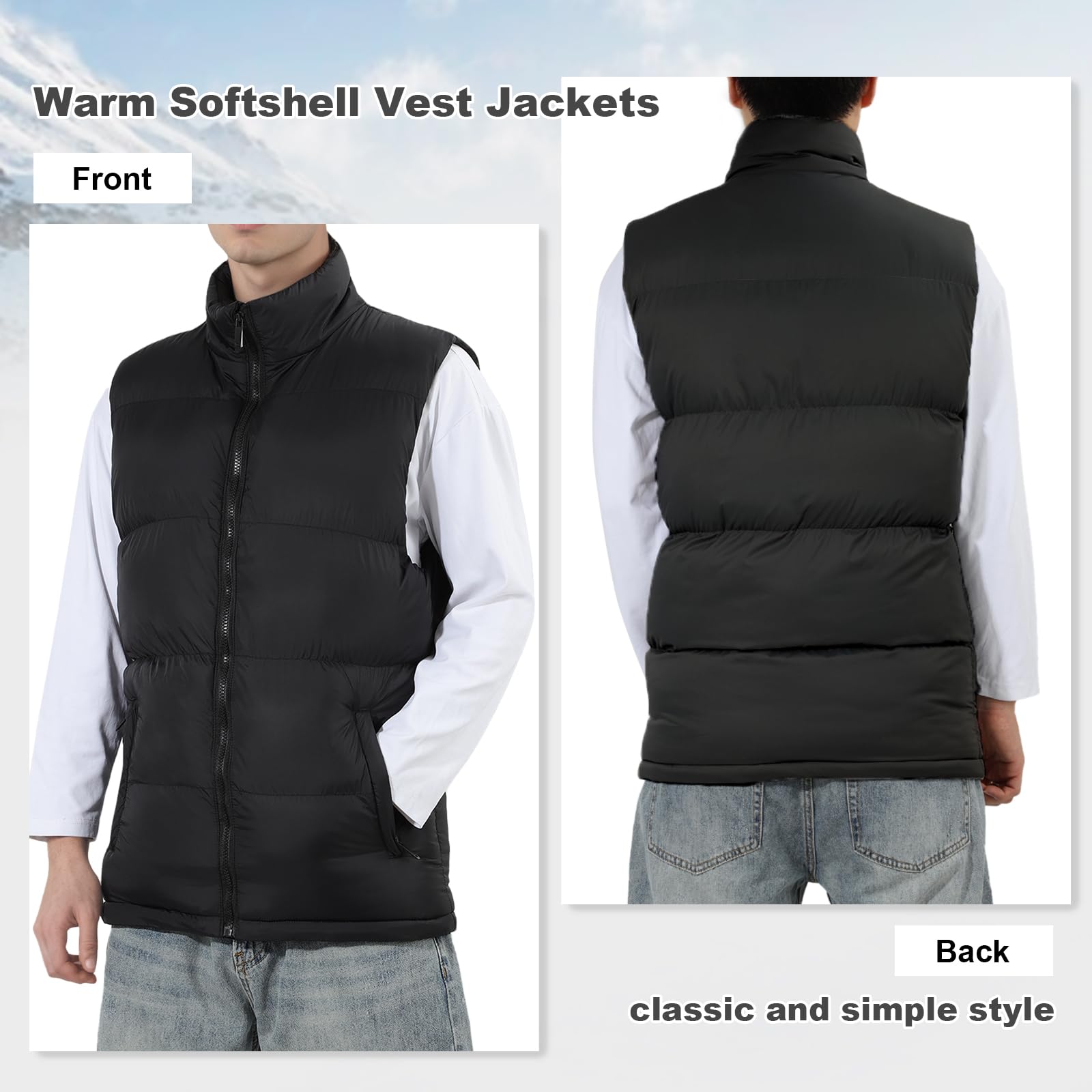 LHHMZ Chaleco para hombre al aire libre Chaqueta ligera sin mangas, Chalecos ultraligeros Chaqueta con cuello alto