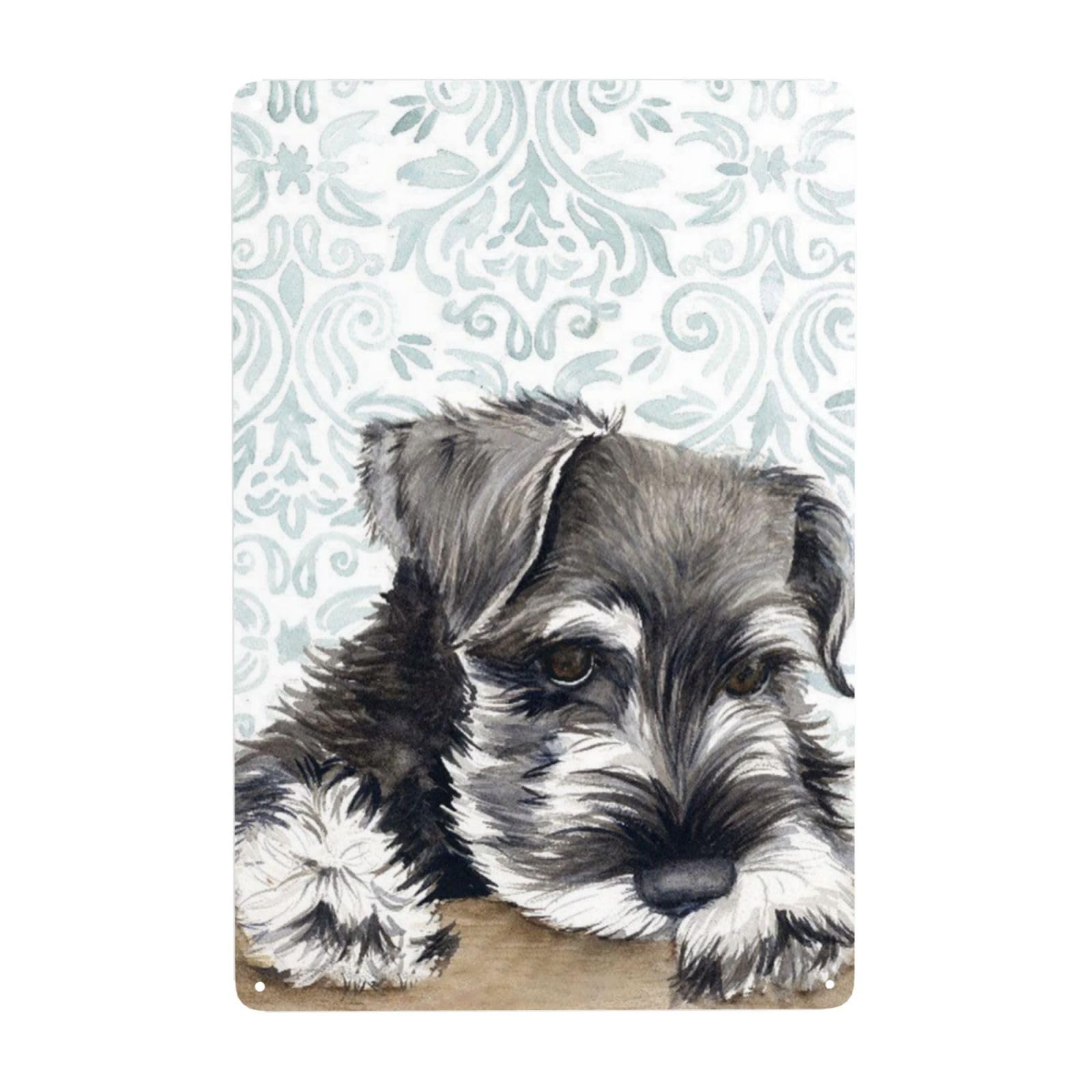 Amazon | シュナウザー 可愛い 犬 ブリキ看板 メタルプレート
