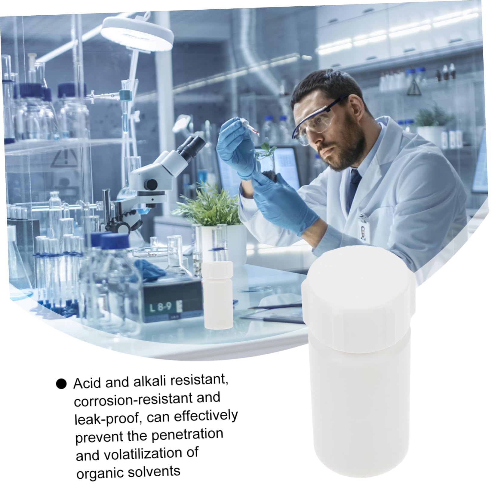 MAGICLULU 3 Pezzi Flacone Ptfe per Laboratorio Leggera per Esperimenti Design Compatto e Facile Utilizzo per Conservazione Campioni e Sperimentazioni Scientifiche
