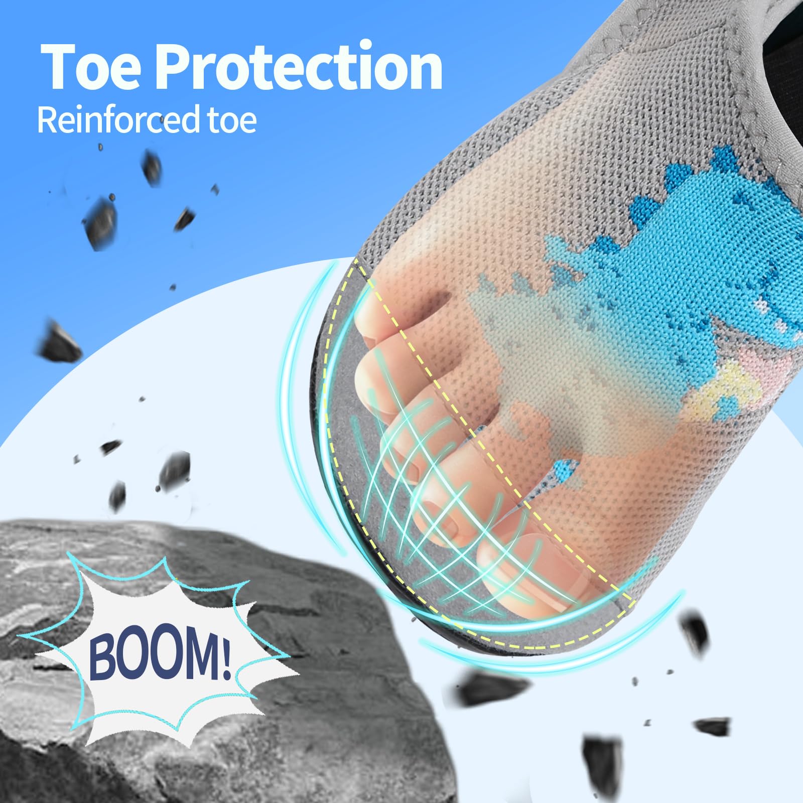 WateLves Pantofole per Bambini Unisex Scarpe a Magli Antiscivolo Ciabatte da Casa per danno la sensazione di camminare a piedi nudi Antiscivolo & Leggero