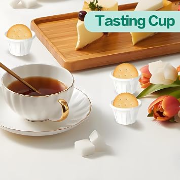 1000 PCS 0.5 oz Paper Souffle Portion Cups, Small Disposable Sample Condiment Cups with Water Proof Lining for Travel, Picnics, Parties, Barbecues, Jello Shots, Juice, Dessert, White