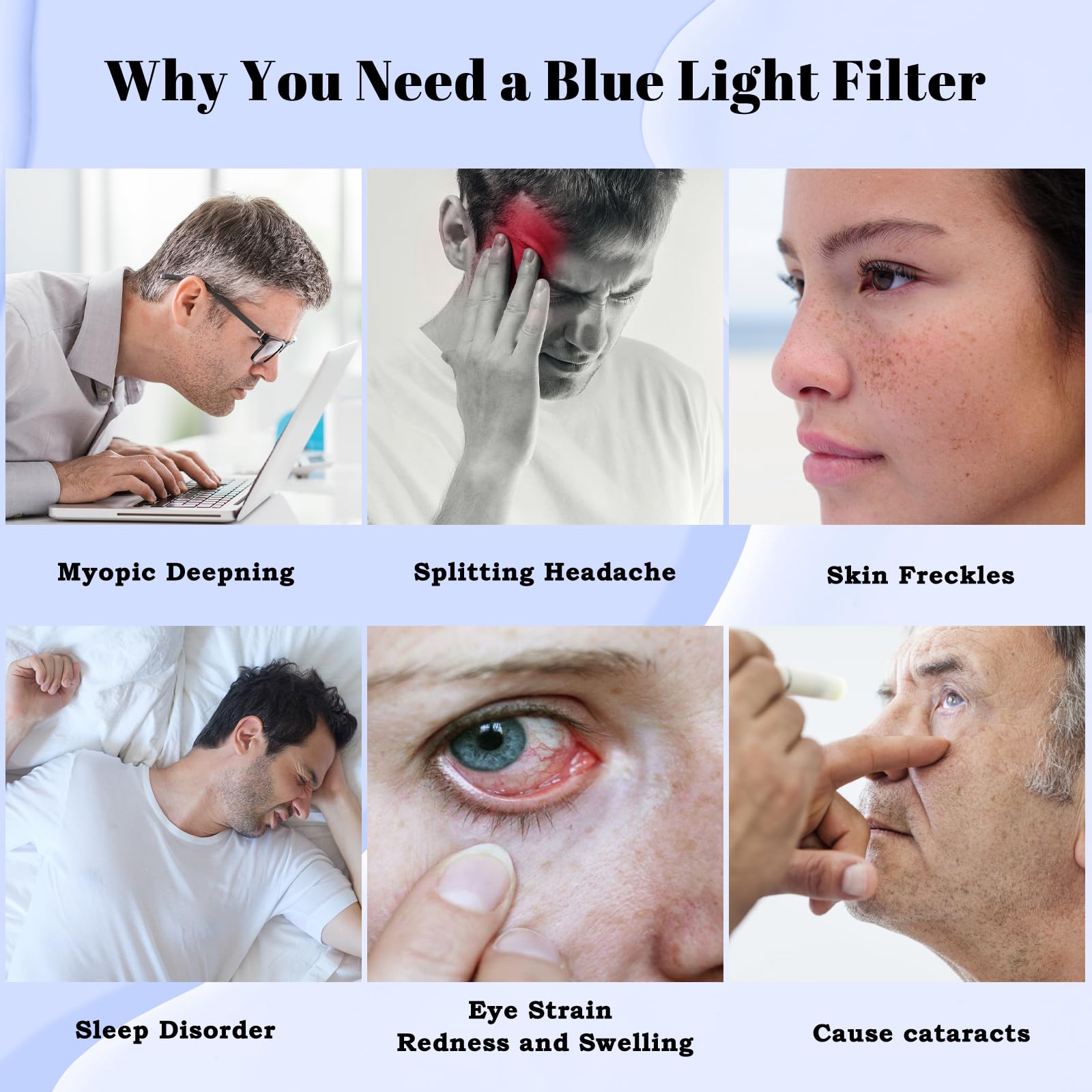 HaruYo Filtre Anti Lumière Bleu 23.8 Pouces Laptop Protecteur Écran Amovible, Bloque UV (16:9)