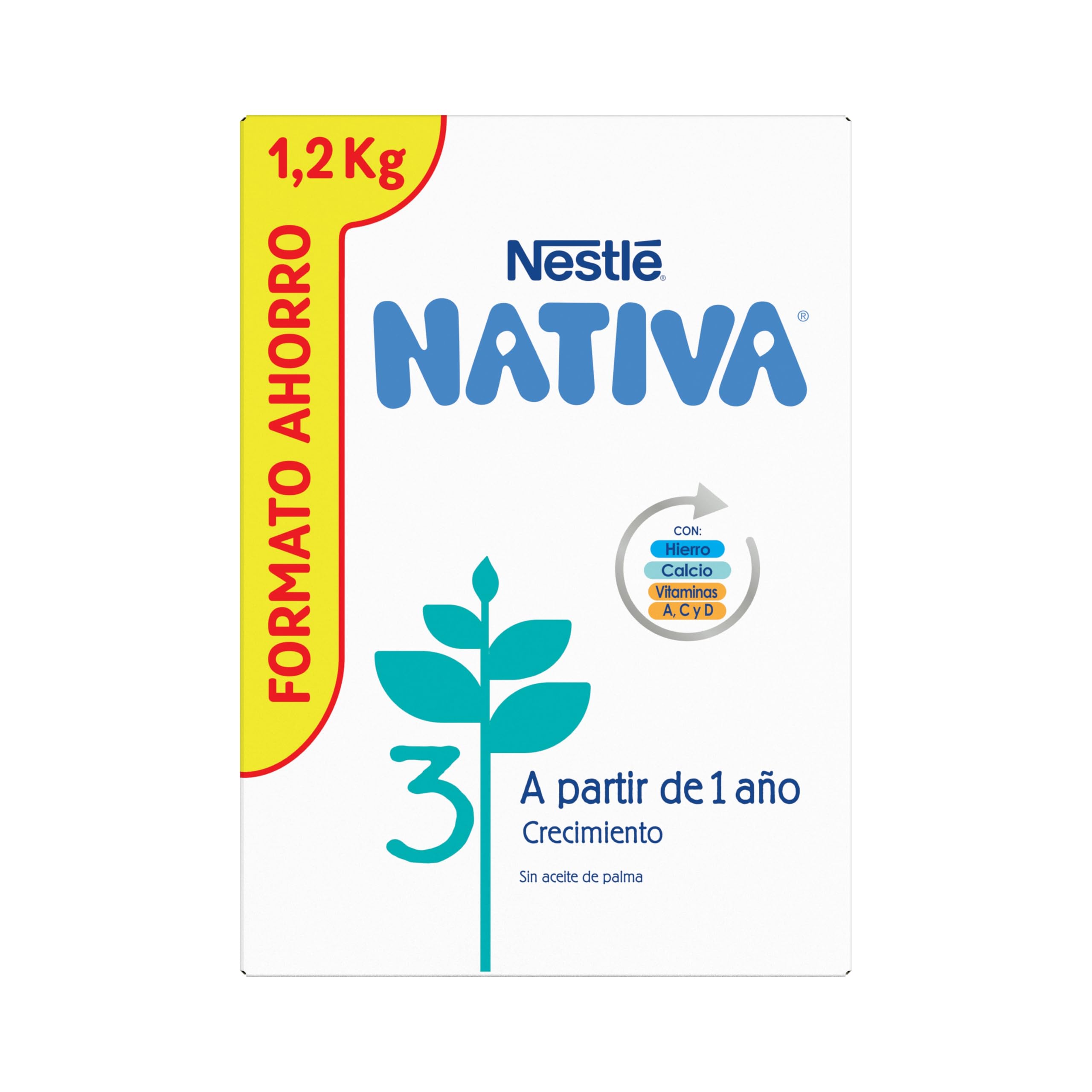 Nestlé Nativa 3 Leche De Crecimiento En Polvo Para Bebés 12 Meses, 1200 G