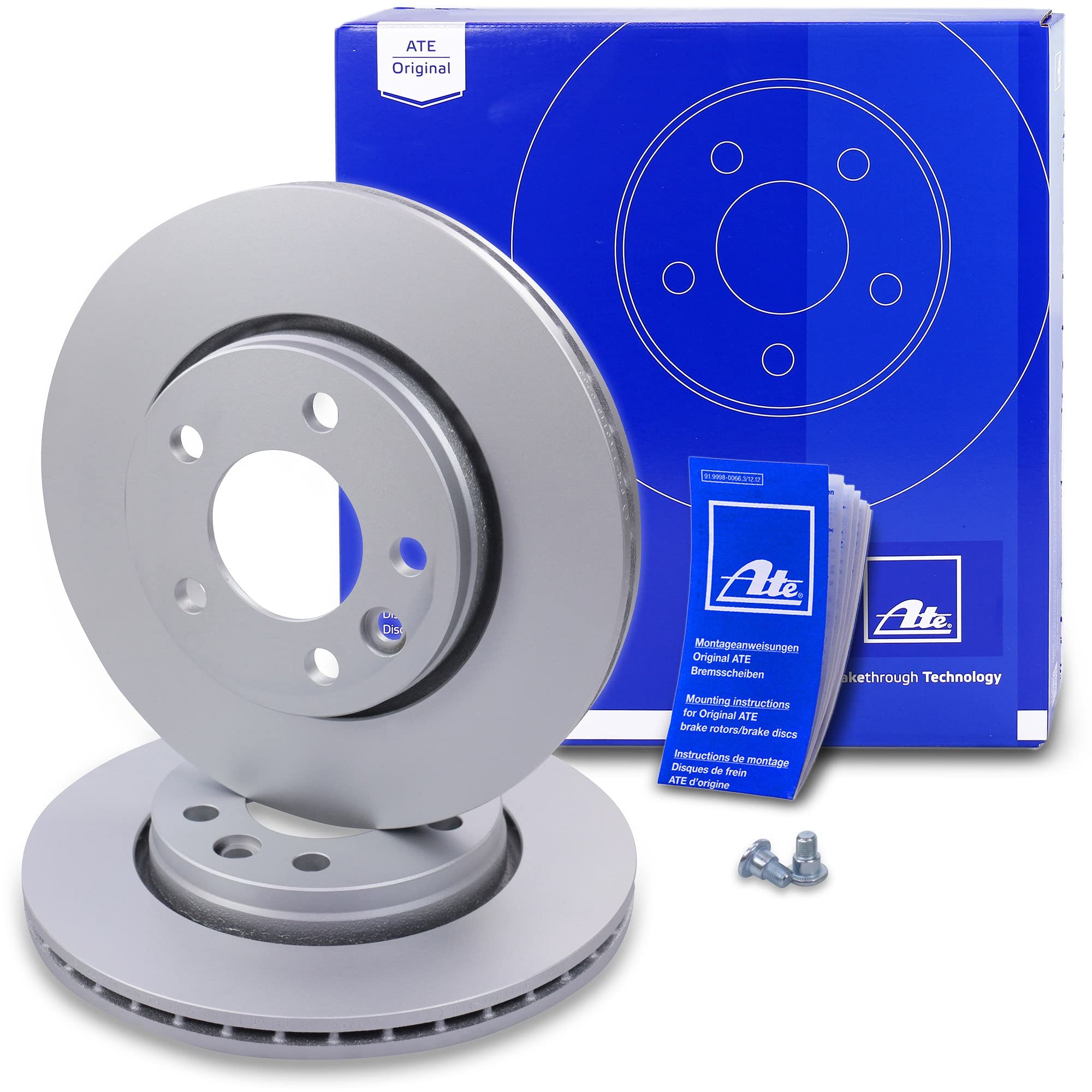 ATE Bremsenset Hinterachse inkl. Bremsscheiben hinten Ø 294 mm belüftet und Bremsbeläge hinten + Warnkontakt Kompatibel mit VW CALIFORNIA T5 + T6 Camper, MULTIVAN T5, T6, TRANSPORTER T5 + T6