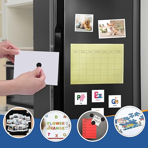 Miniatura 35 de DIYMAG Cuadrados magnéticos adhesivos, cinta magnética adhesiva flexible (cada uno de 0.787 x 0.787 x 0.079 in), hojas magnéticas con adhesivos