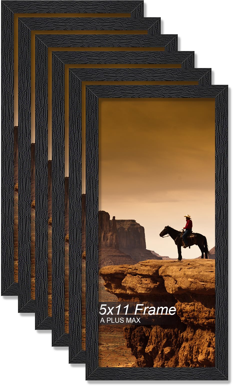 Amazon.com - A PLUS MAX 5x11 Picture Frame Set of 6, Black