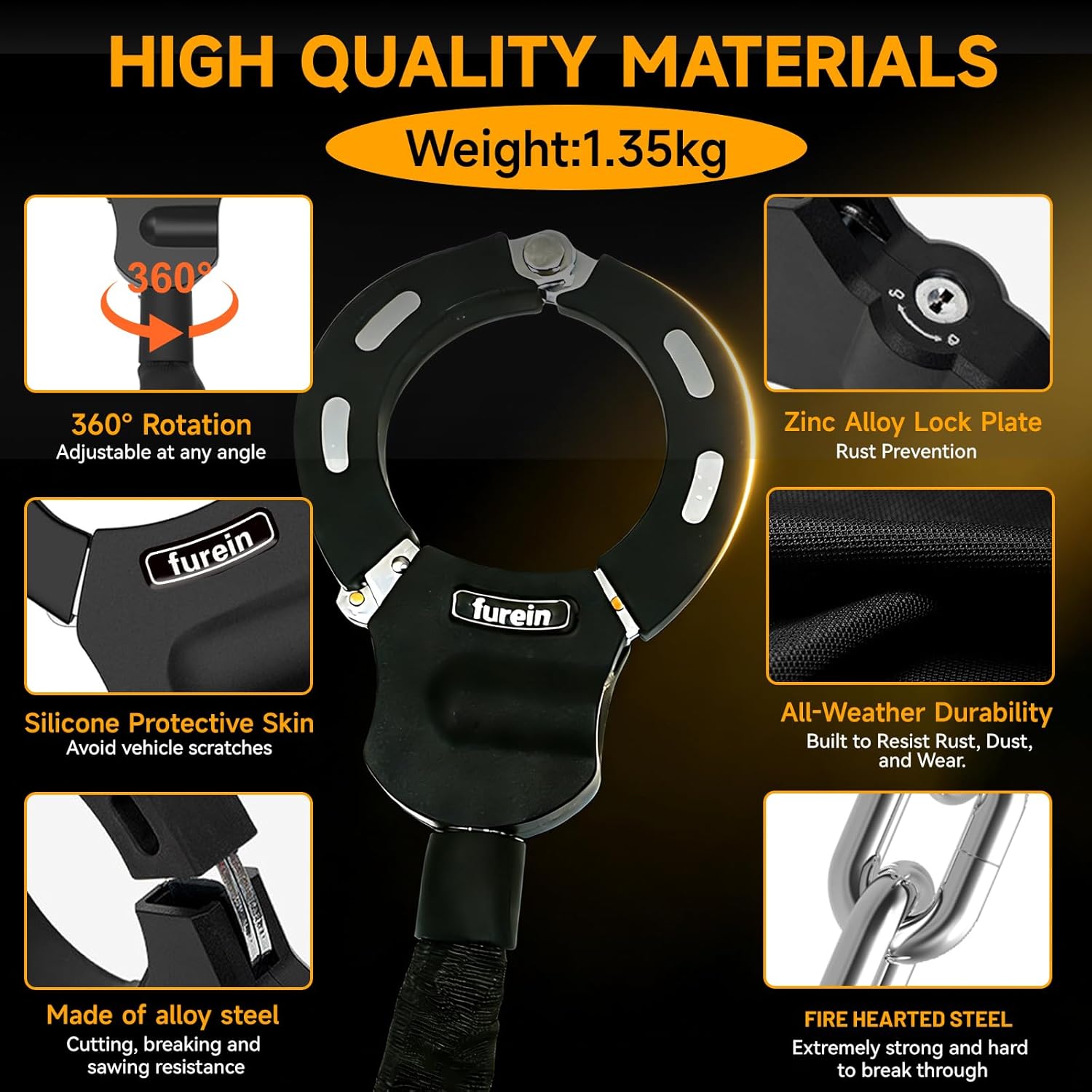 Scooter Lock,Scooter Locks Anti Theft with Scooter Bag,35.8 inch Heavy Duty Electric Scooter Locks,with 3 Key,Bike Locks High Security,Lock for Electric Scooter,E-Bikes,Motorcycles