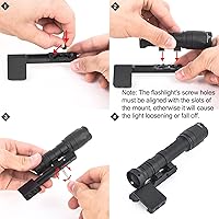 Vista 6 de NOBUHIRO Montura de luz con desplazamiento de aleación de aluminio metálico, montura táctica para linterna de la serie M300 M600, adecuada para riel