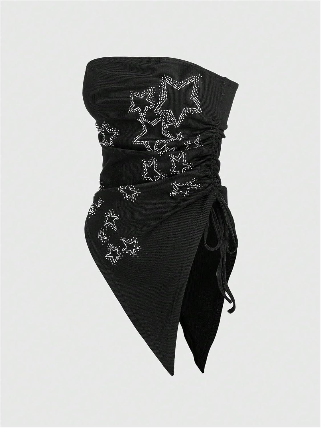 GORGLITTER Women's Y2k Tube Tops Strapless Asymmetrical Star Ruched Rave Tops Punk Rock Going Out Outfits - Image 3