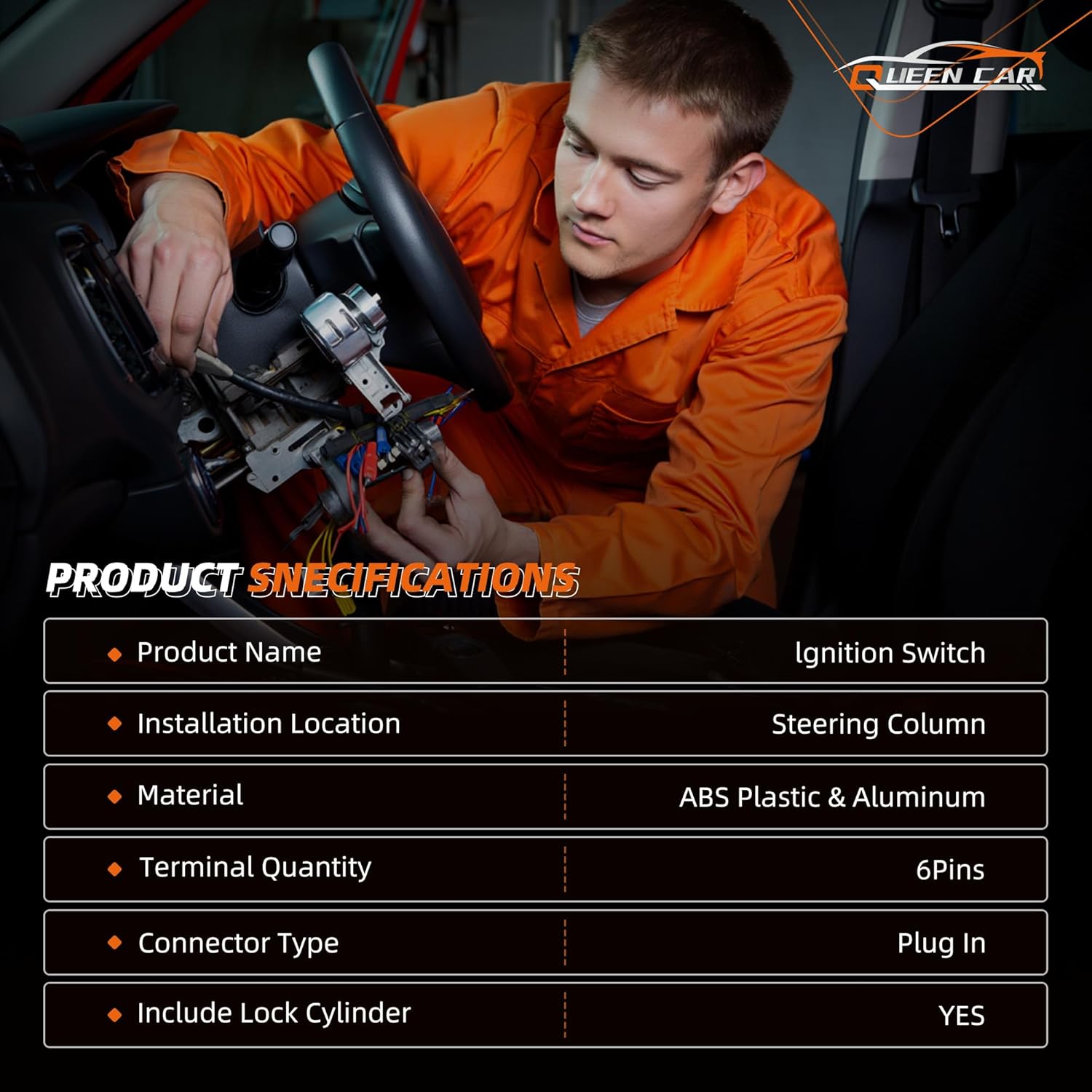 81910-A4210 2015-2021 Ignition Lock Switch Set Assembly with 2 Keys, fit for Hyundai Sonata 2015-2019, Replace OE# 81910A4110, 81910-A4210