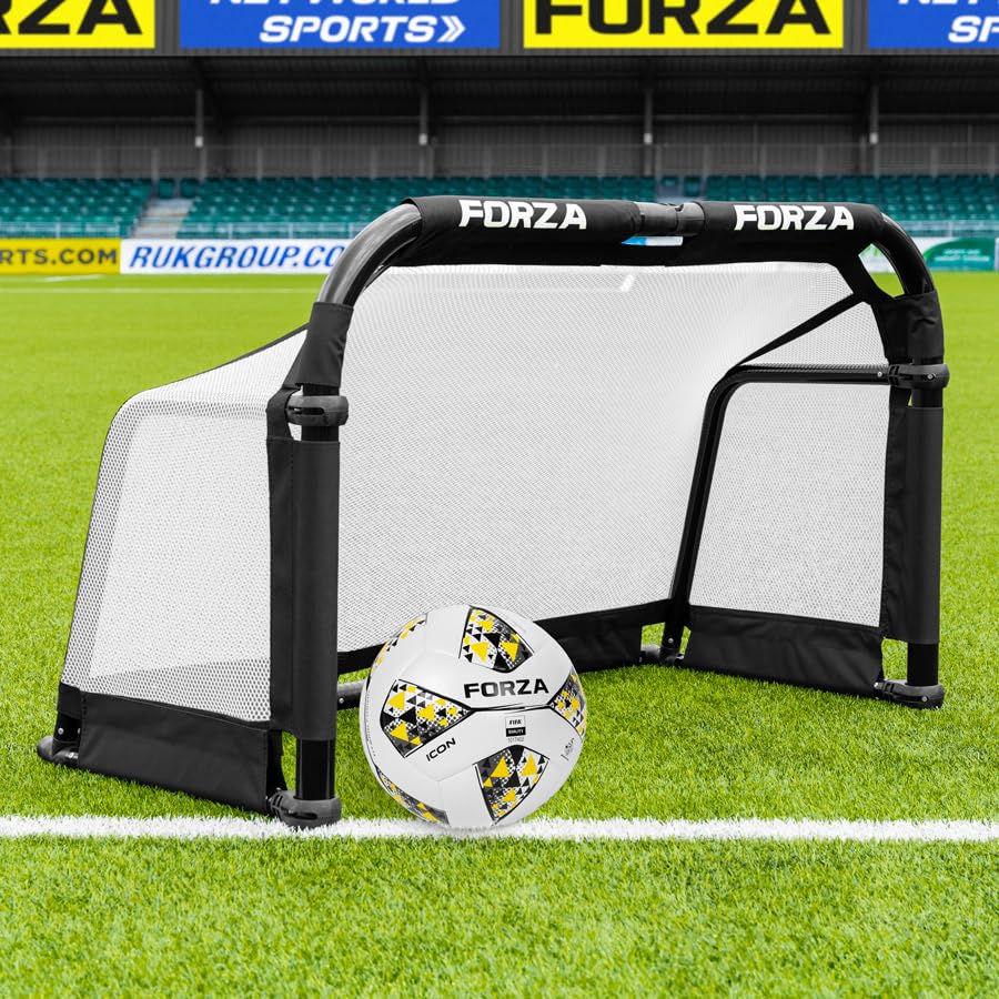 FORZA POD Goal - PRO ALU50 Folding Football Goal | Fold-Away & Freestanding Target Goals | Carry Bag Included - Multiple Sizes & Colours (White, 3ft x 2ft)