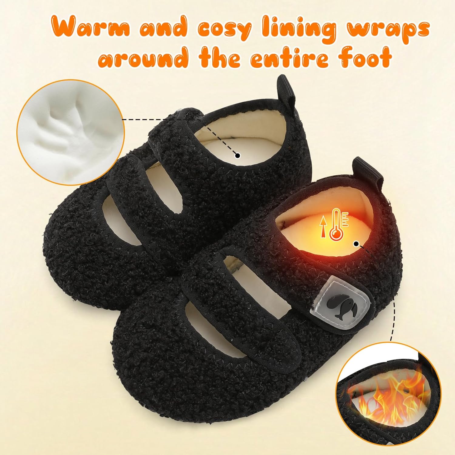 FEETCITY Toddler House Slippers - Boys & Girls Winter Kids Indoor Home Shoes - Warm Socks - Image 4