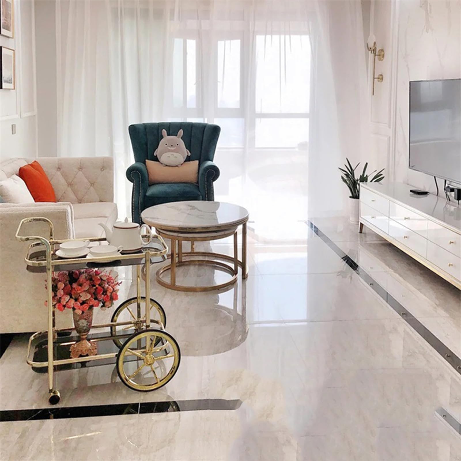 Nordic den Trolley - Carrello per vino e tè, carrello da pranzo in ferro battuto per casa e ristoranti, tavolo da esposizione per torte Ele, Slish e versatile