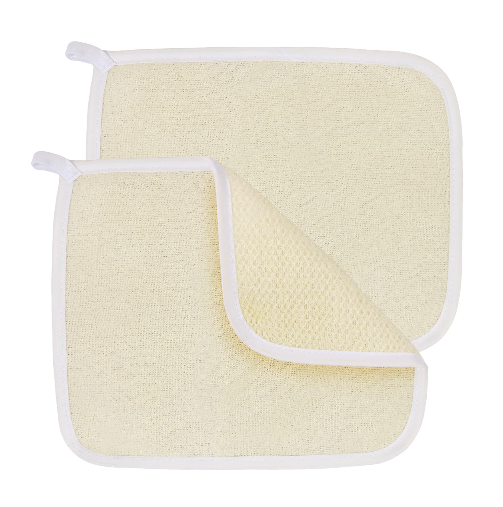 CABAX Exfoliating Face and Body Wash Cloths Towel Soft Weave Bath Spa Cloth Exfoliating Scrub Cloth Massage bath Cloth for Women and Man Yellow, Pack