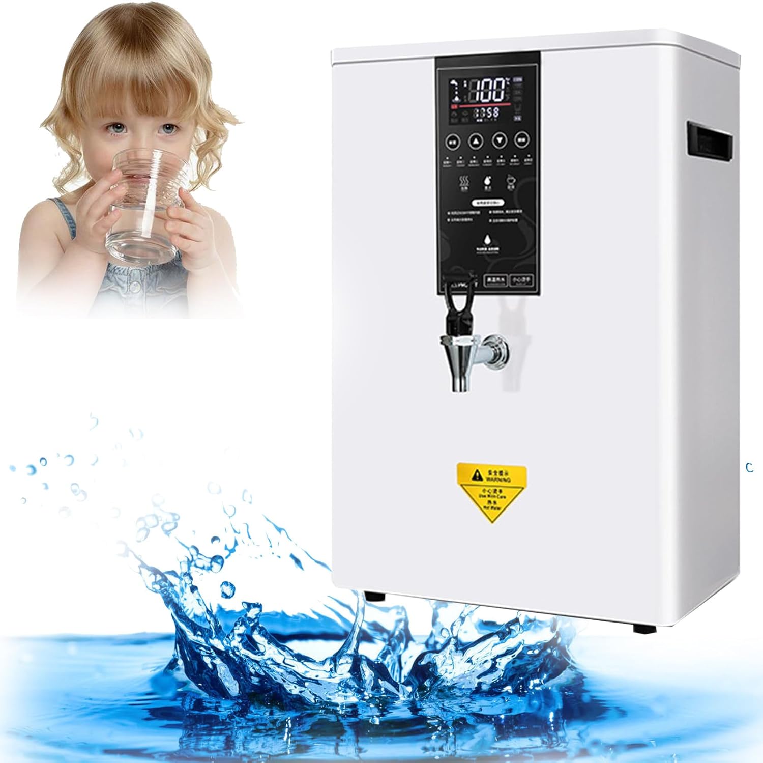 Wall-Mounted Hot Water Dispenser, Instant Water Boiler Lectric Kettles with Heating Touch Scree for Coffee Home Office,60L