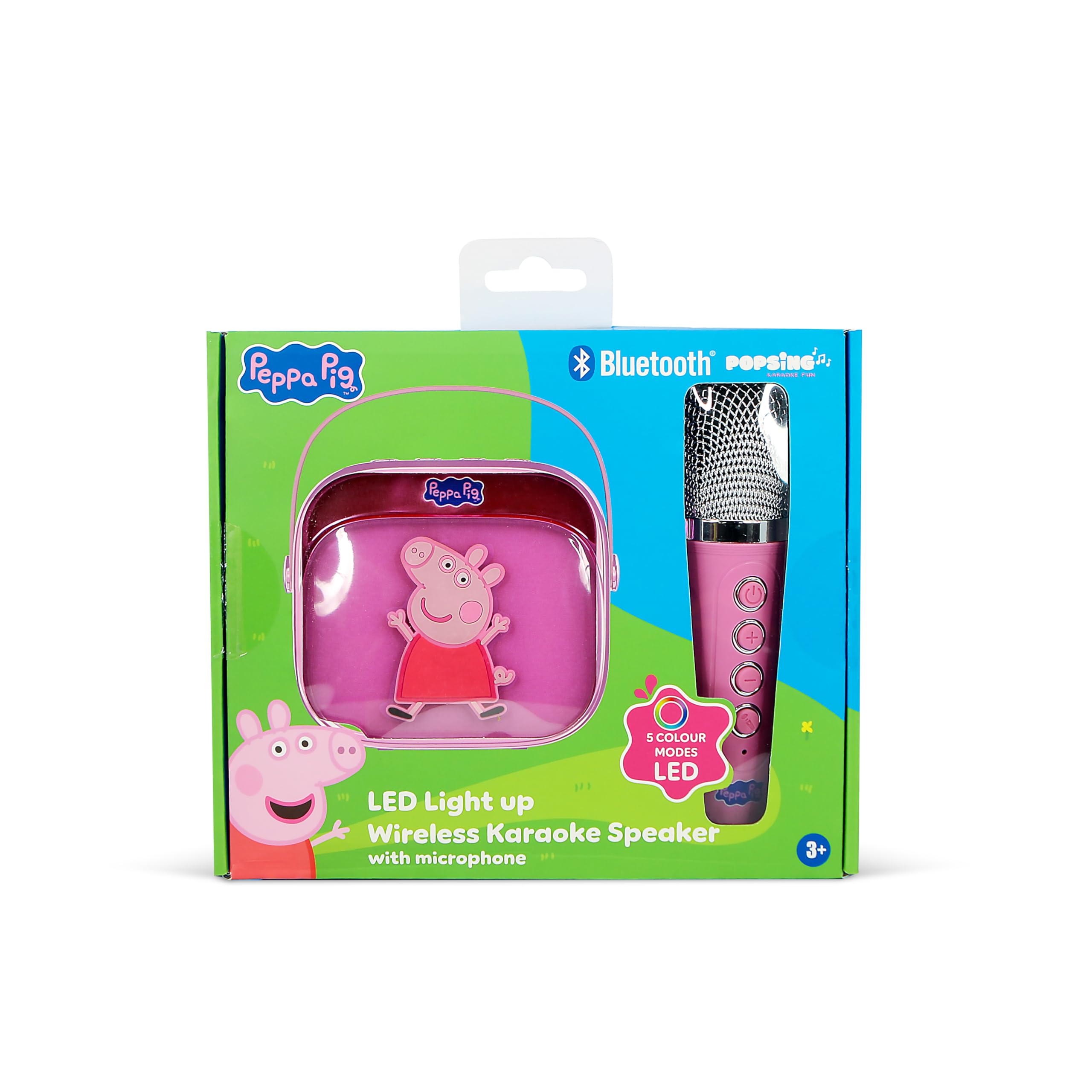 Peppa Pig Popsing LED Light up bezprzewodowy głośnik do karaoke z mikrofonem