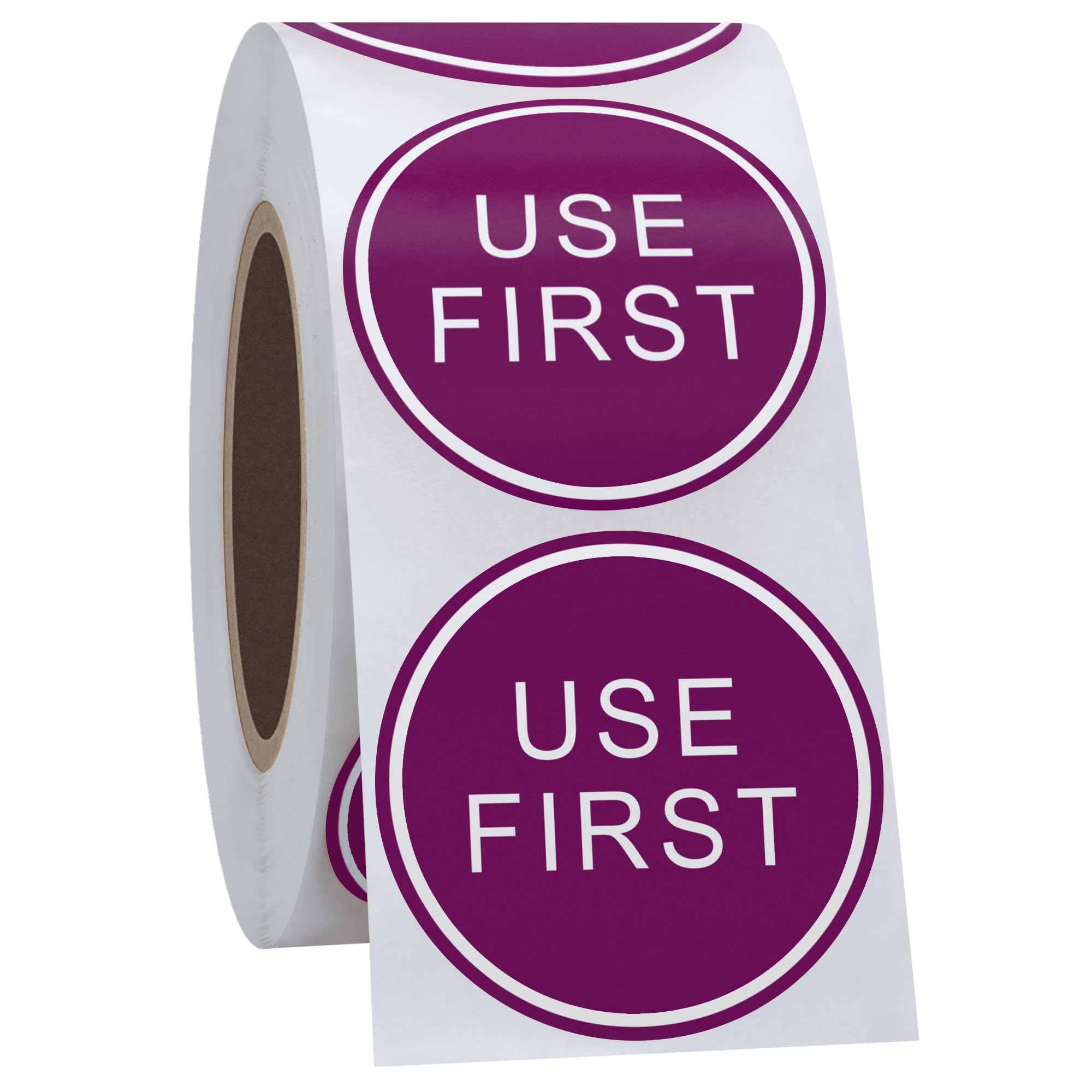 Hycodest 1.5" 500 Pcs Use First Stickers Small Stickers Circle Label Adhesive Dot Labels Gloss Paper (Purple)