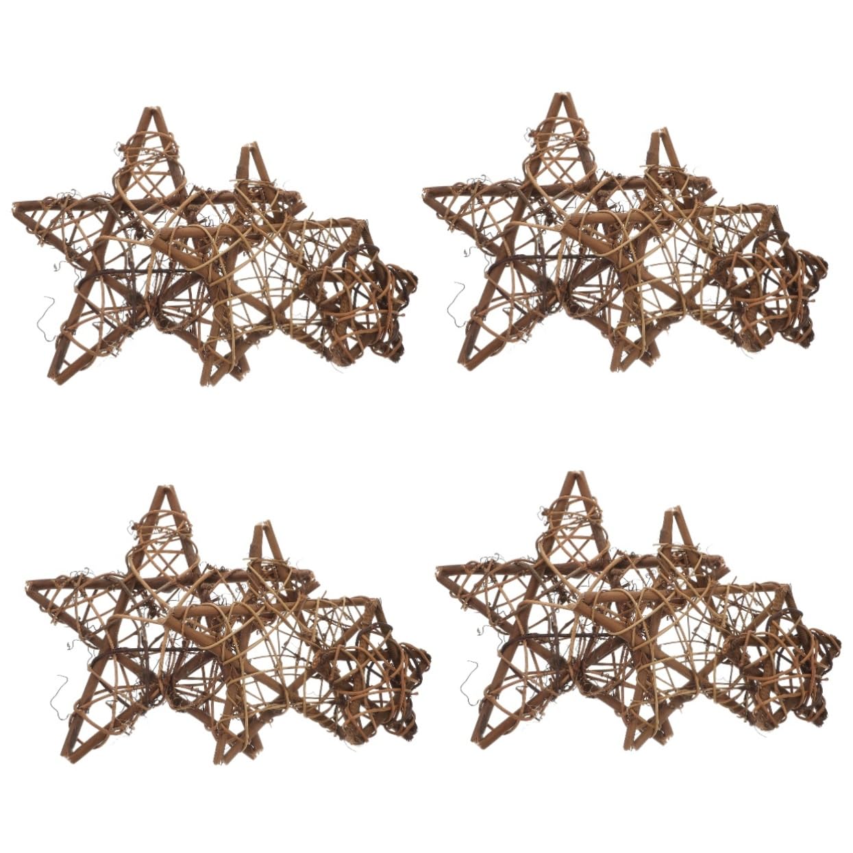 STOBAZA 12piezas Guirnalda De Ratan Estrella Aro De Ratan para Manualidades y Decoración Material Natural para Creaciones Personalizadas Fiestas y Eventos