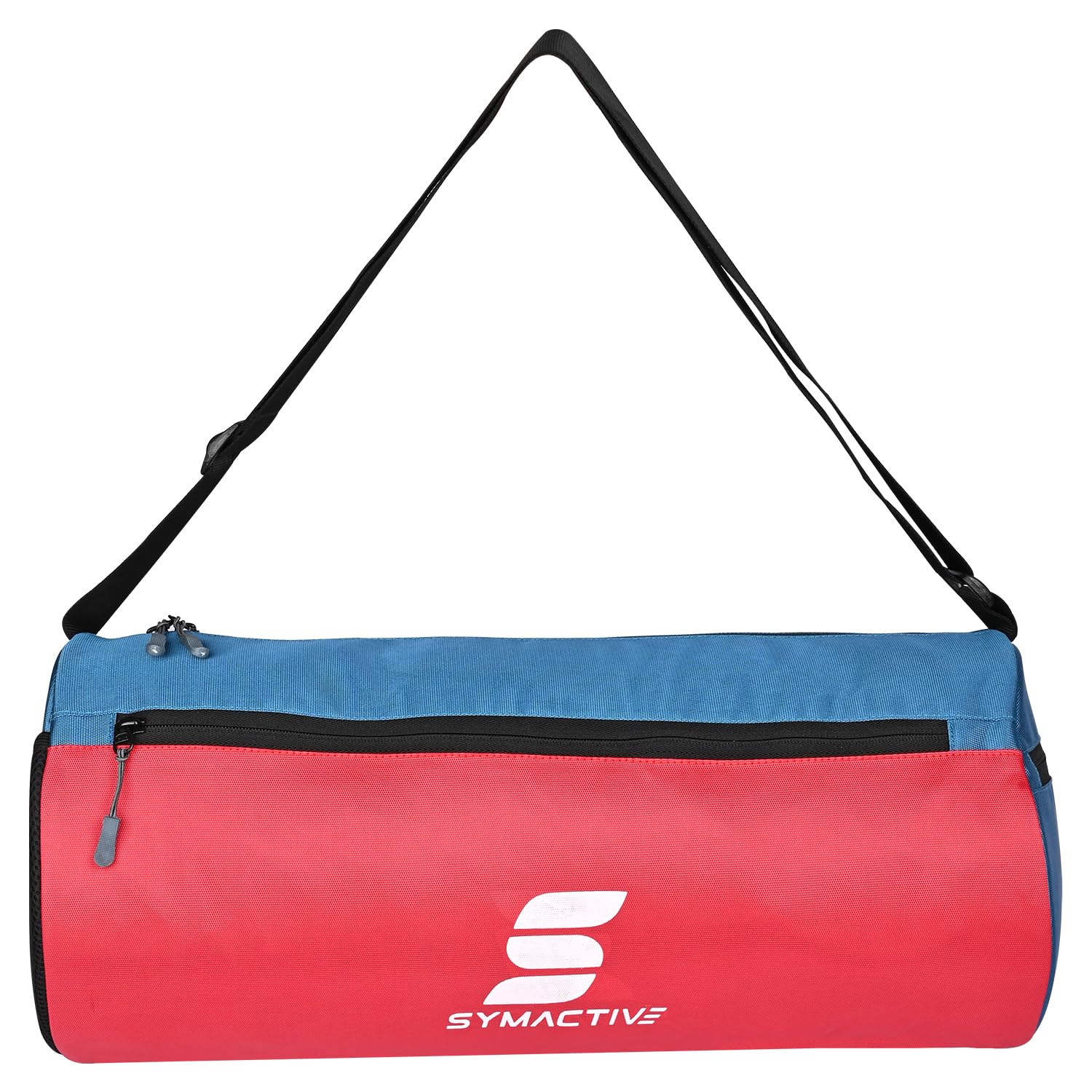 Amazon Brand - Symactive Gym bag Workout Fitness Tote Polyester Lightweight Men & Women Backpack for Sports Swimming Boxing Athletic Crossfit Exercise Yoga Fitness- Red & Blue