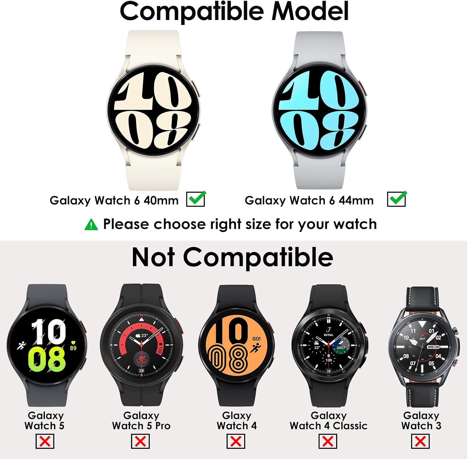 KIMILAR [5+5 Pack] Galaxy Watch 6 Screen Protector Case 40mm, Anti-Fog Tempered Glass Protective Film and Hard PC Protective Bumper Compatible with Samsung Galaxy Watch 6 40mm Accessories