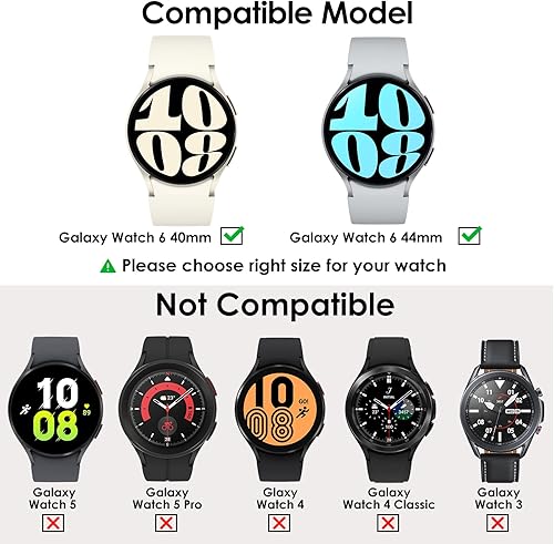 Vista 2 de KIMILAR [Paquete de 5+5] Funda protectora de pantalla para Galaxy Watch 6 de 1.575 pulgadas, película protectora de vidrio templado antivaho