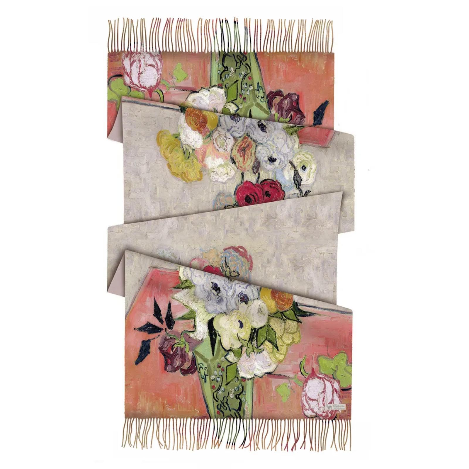Schals Tücher Halstuch Scarf Ölgemälde Schal Blumenfarm Winterschal Frauen Rechteck Quasten Halten Warm Schal Schal Bandana