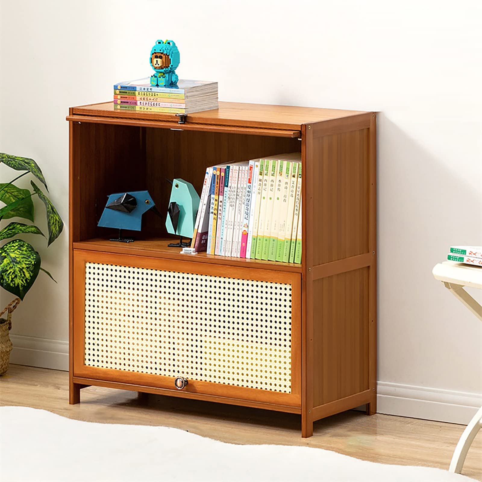 Amazon｜TRAGLO 本棚 食器棚 ディスプレイラック 扉付 書棚 省スペース 