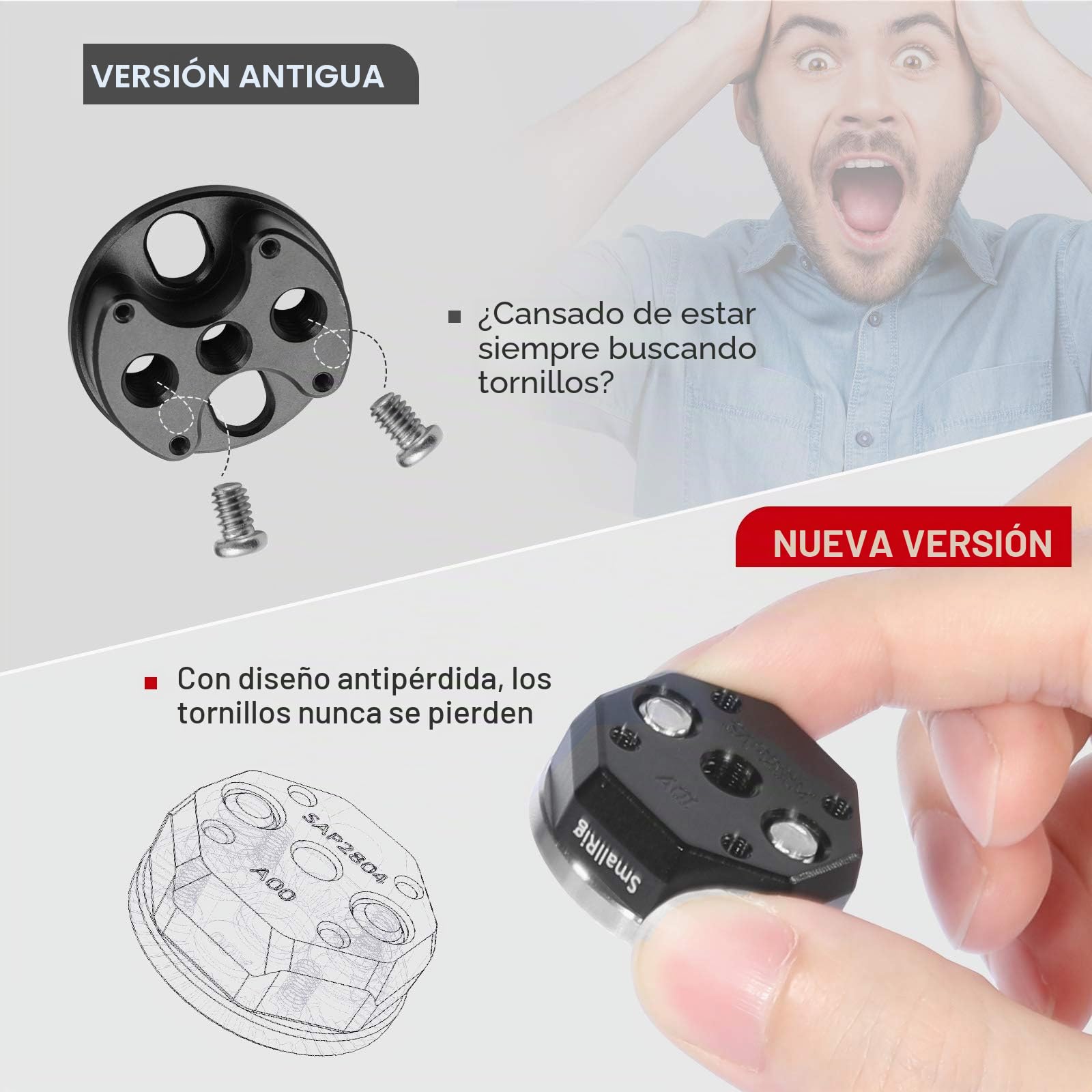 SMALLRIG Rosette Mount (Rosca M6) Adaptador para Cámara Cage y Mango de Roseta - SAP2804