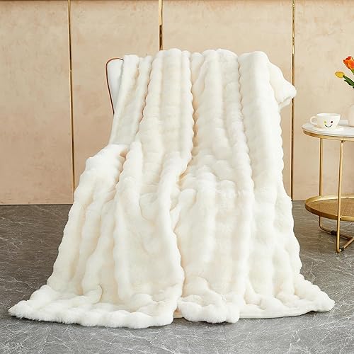 Manta de felpa de lujo, súper suave y acogedora manta de piel sintética de 1200GSM, manta ligera y cálida para cama, sofá (63.0 x 78.7 in, blanco) Manta de felpa de lujo, súper suave y acogedora manta de piel sintética de 1200GSM, manta ligera y cálida para cama, sofá (63.0 x 78.7 in, blanco)