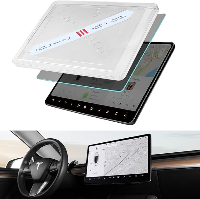 BASENOR Tesla Model Y Model 3 Ochraniacz ekranu Matte Center Control Ochraniacz ekranu dotykowego ze szkła hartowanego 9H Anti Fingerprint Anti-Glare Tesla Akcesoria wewnętrzne Gen 2